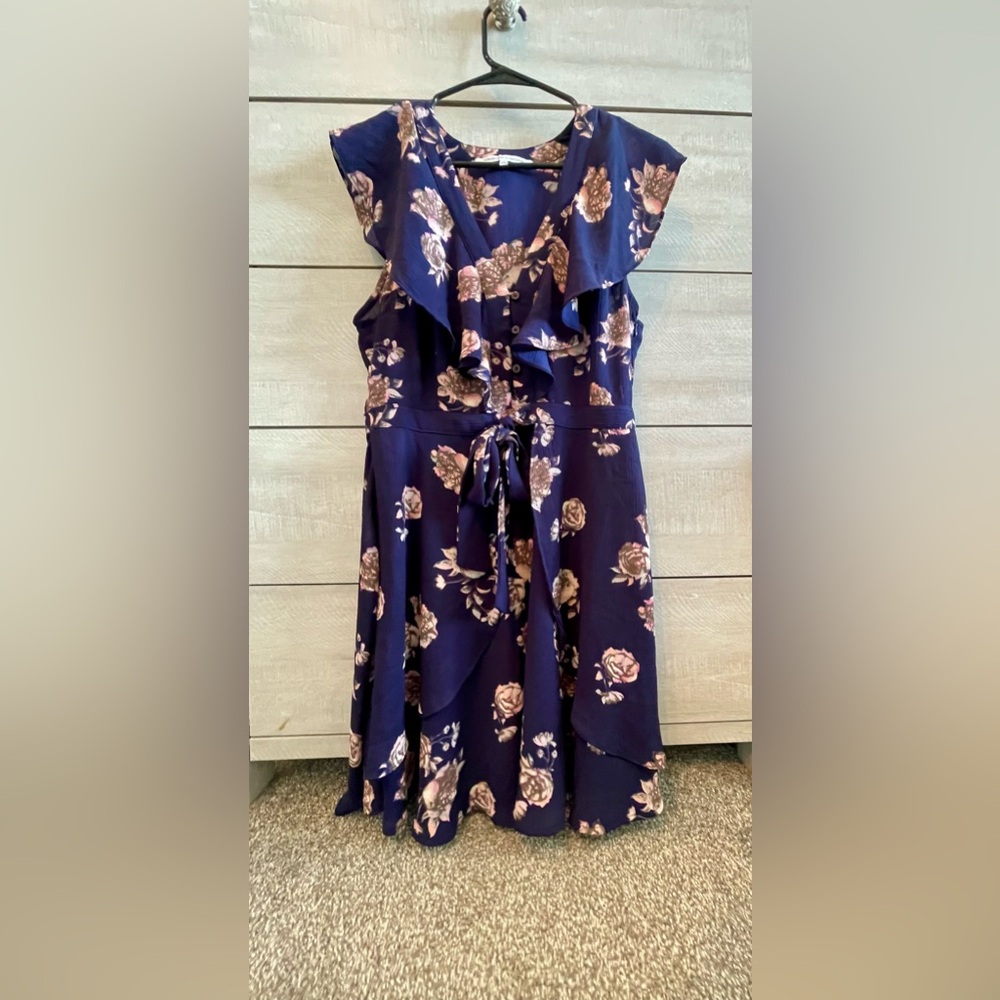 Beautiful Ruffle Dress with Button and Bow Details by Collective Concepts